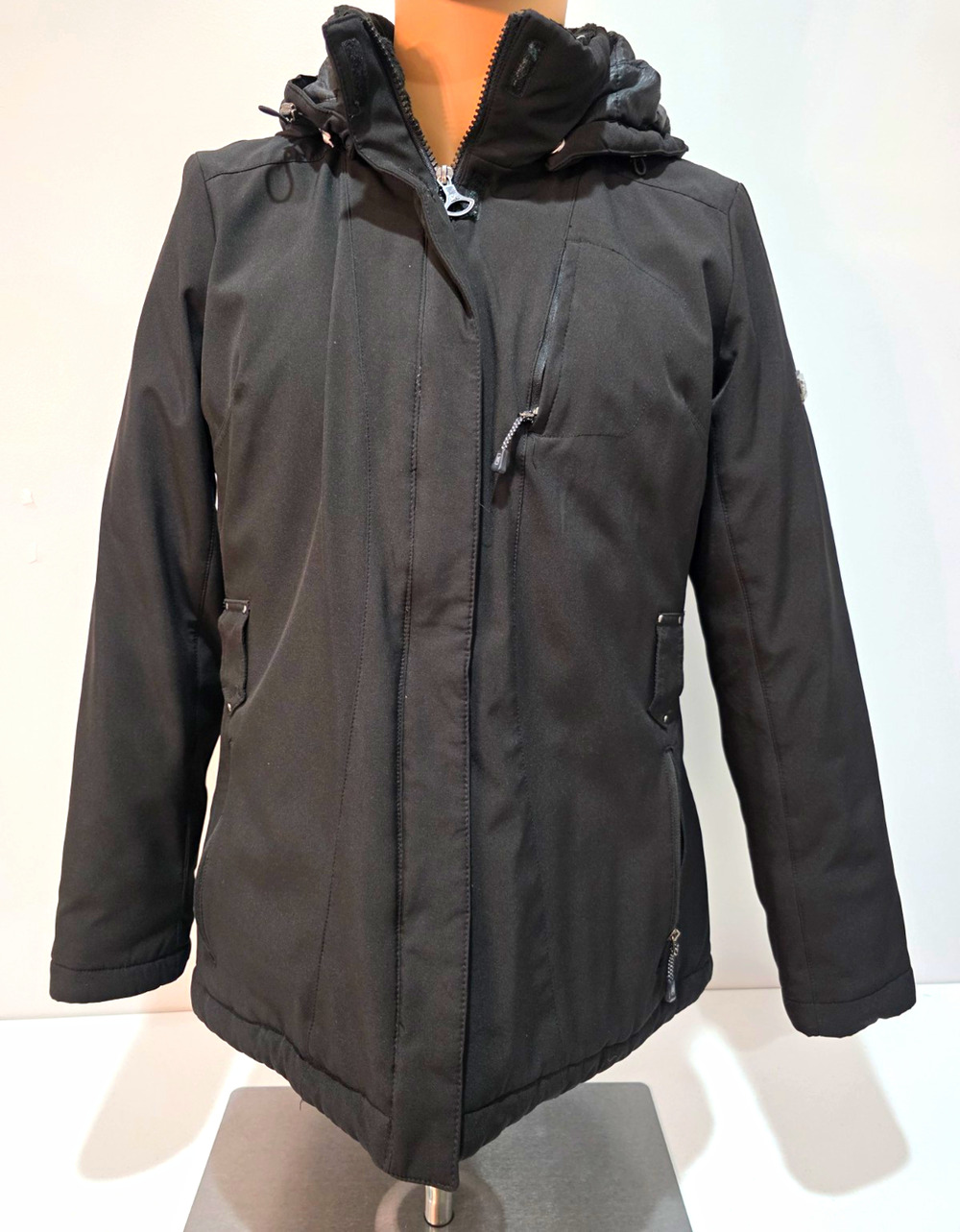 XBLK Xtreme Boardwear Womens Large Black Winter Ski Snowboard Jacket Hooded